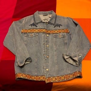 Custom-decorated jean jacket - one of a kind